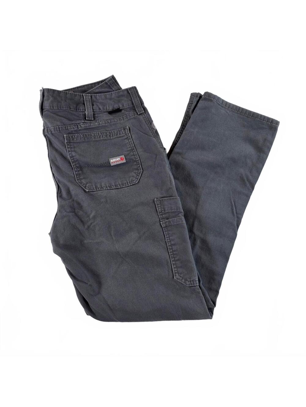 Ariat Mid Rise Straight Men's Work Pants Size 36 x 31 Gray Cordura Fabric
